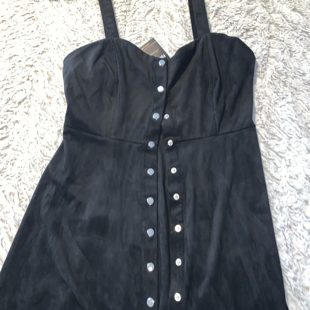 COPY - Forever 21 black velvet button up dress
